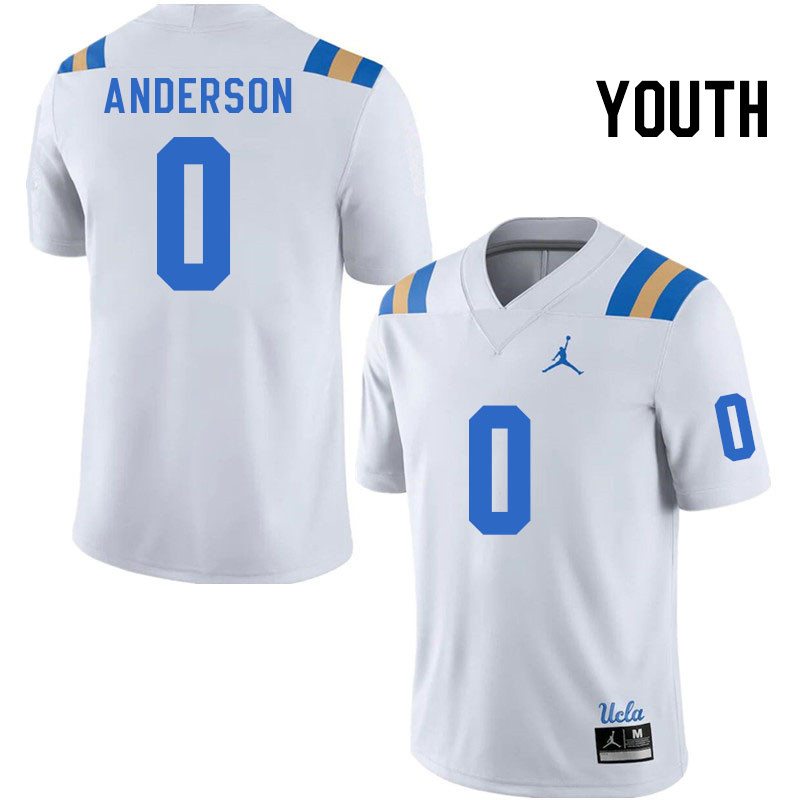 Youth #0 Jordan Anderson UCLA Bruins College Football Jerseys Stitched Sale-White